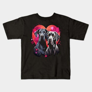 Great Dane Couple Valentine Kids T-Shirt